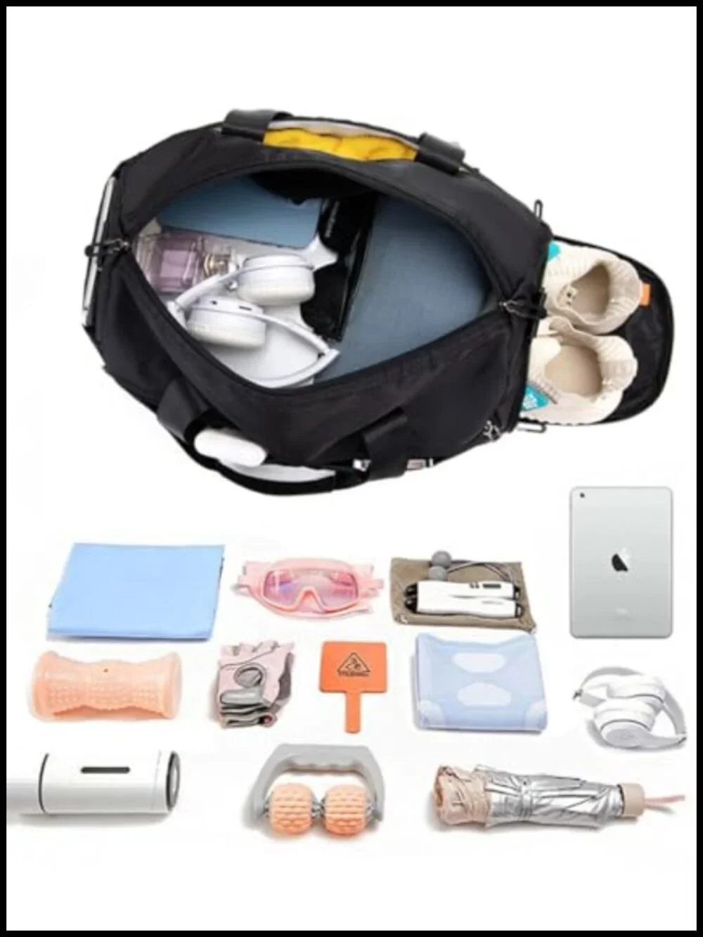 Waterproof Travel Duffel Bag with Shoe Compartment for Gym and Weekend